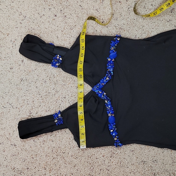 Blumarine Black V Neck Sleeveless Crystals Long Dress size I 48 - Picture 12 of 14